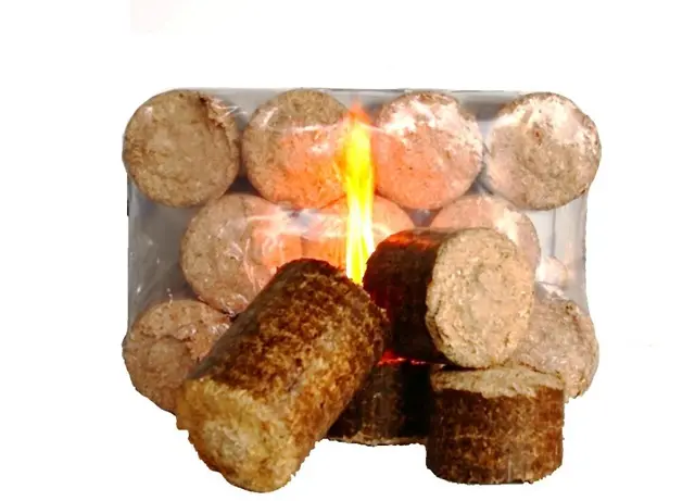 Briquetas ardiendo