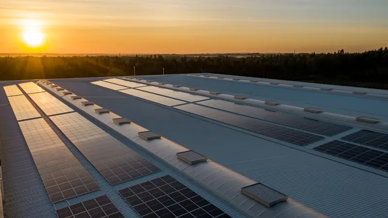 Placas solares fotovoltaicas instaladas en un tejado
